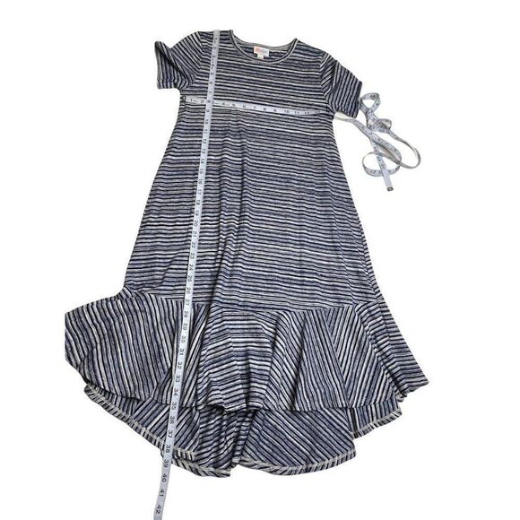 LuLaRoe Maurine Blue White‎ Stripe Dress *Altered* XXS - Picture 3 of 6
